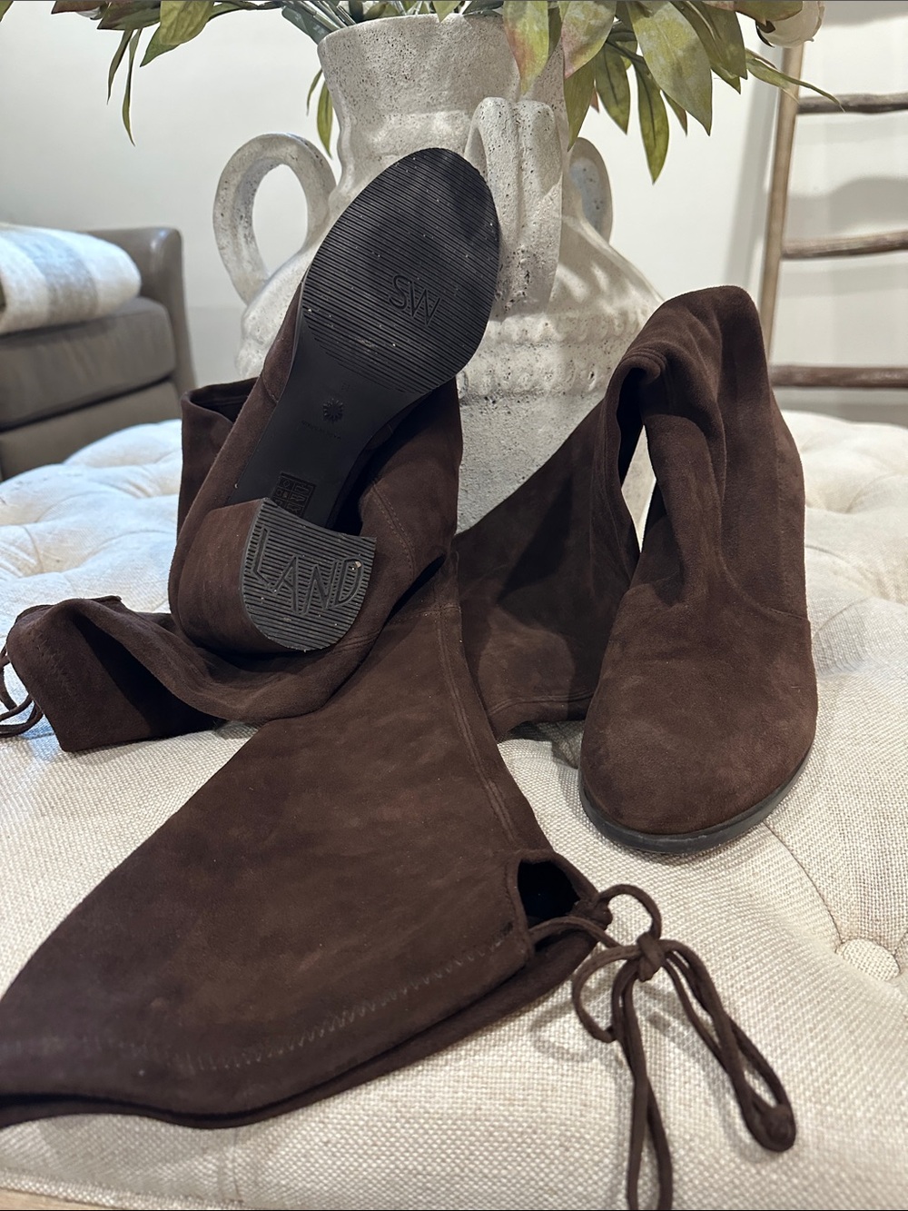 Stuart Weitzman Dark Brown Suede Over-the-Knee Boots